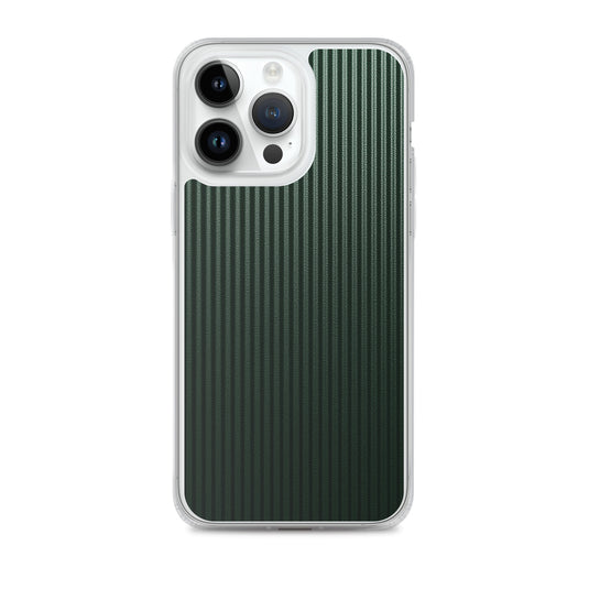 Dark Green Striped Carbon Fiber iPhone Clear Thin Case CREATIVETECH