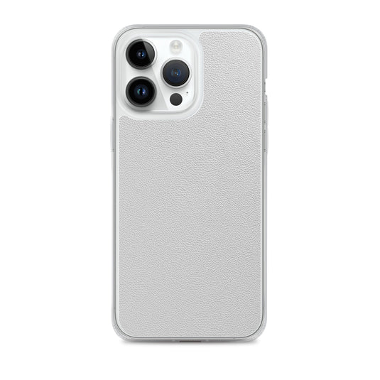 White Leather iPhone Clear Thin Case CREATIVETECH