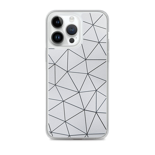 Black Polygon White Leather iPhone Clear Thin Case CREATIVETECH