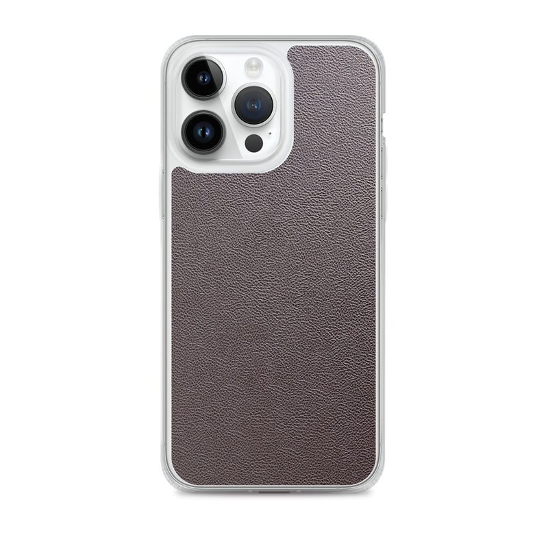 Load image into Gallery viewer, Dark Brown Leather iPhone Clear Thin Case CREATIVETECH
