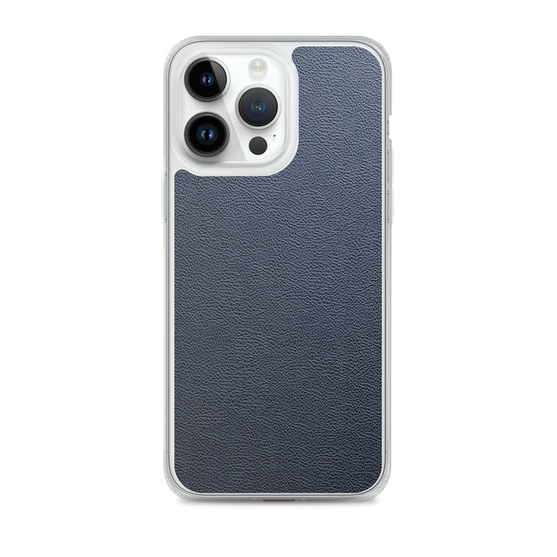 Load image into Gallery viewer, Dark Blue Leather iPhone Clear Thin Case CREATIVETECH
