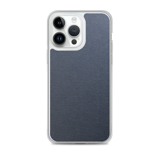 Dark Blue Leather iPhone Clear Thin Case CREATIVETECH