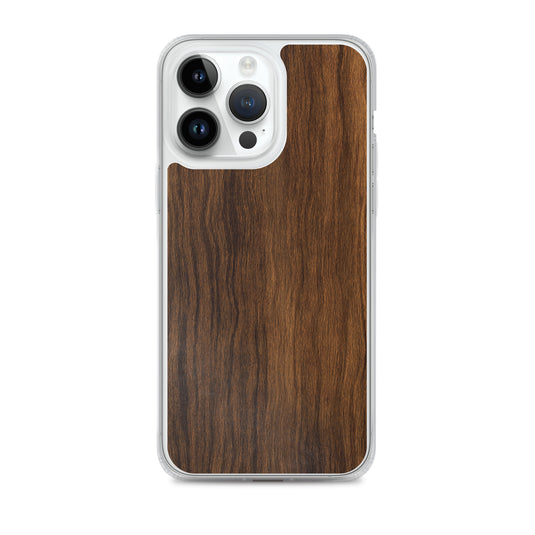 Dark Brown Wood iPhone Clear Thin Case CREATIVETECH