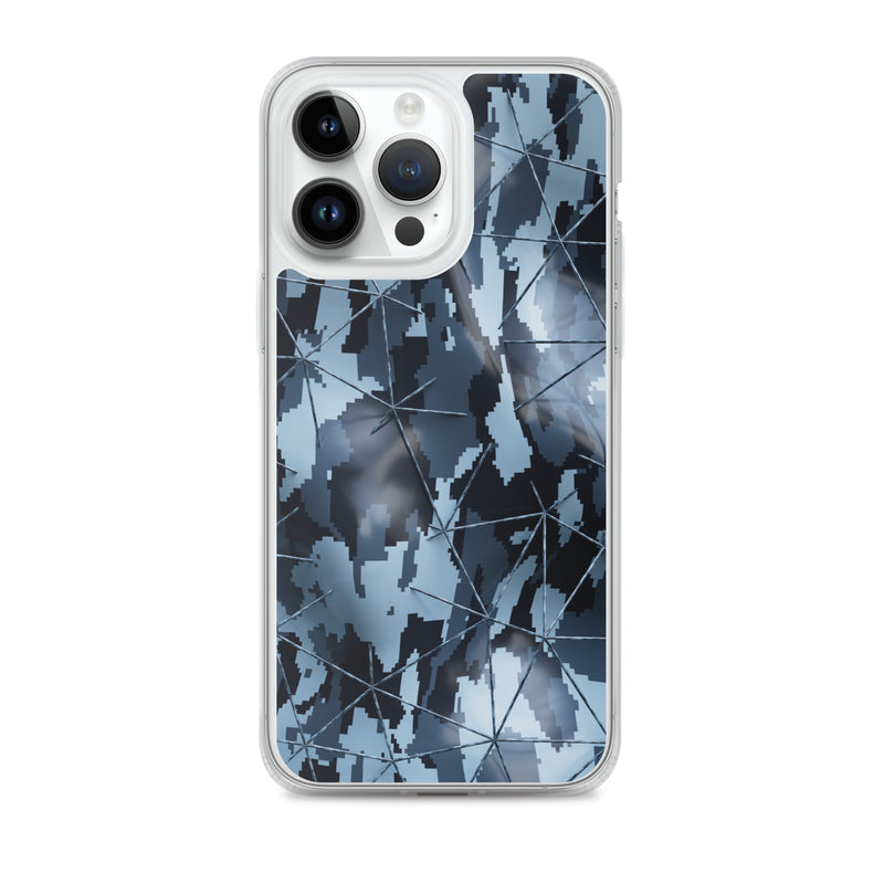 Load image into Gallery viewer, Dark Grey Military Camouflage Tech Polygon iPhone Clear Thin Case CREATIVETECH
