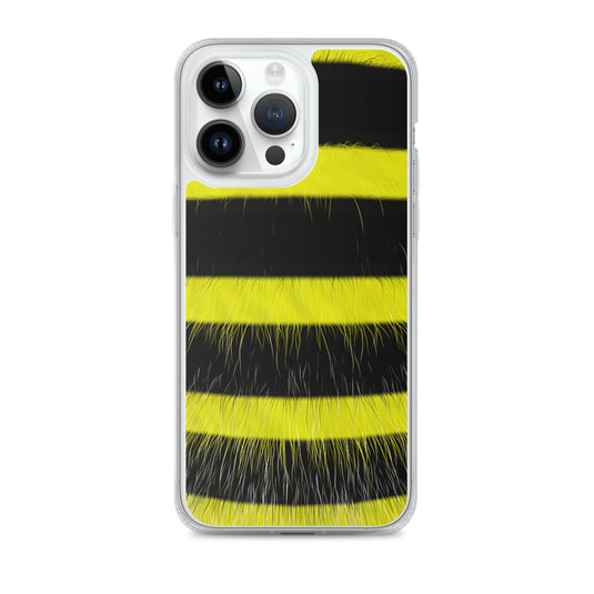 Fluffy Bee Yellow Black iPhone Clear Thin Case CREATIVETECH