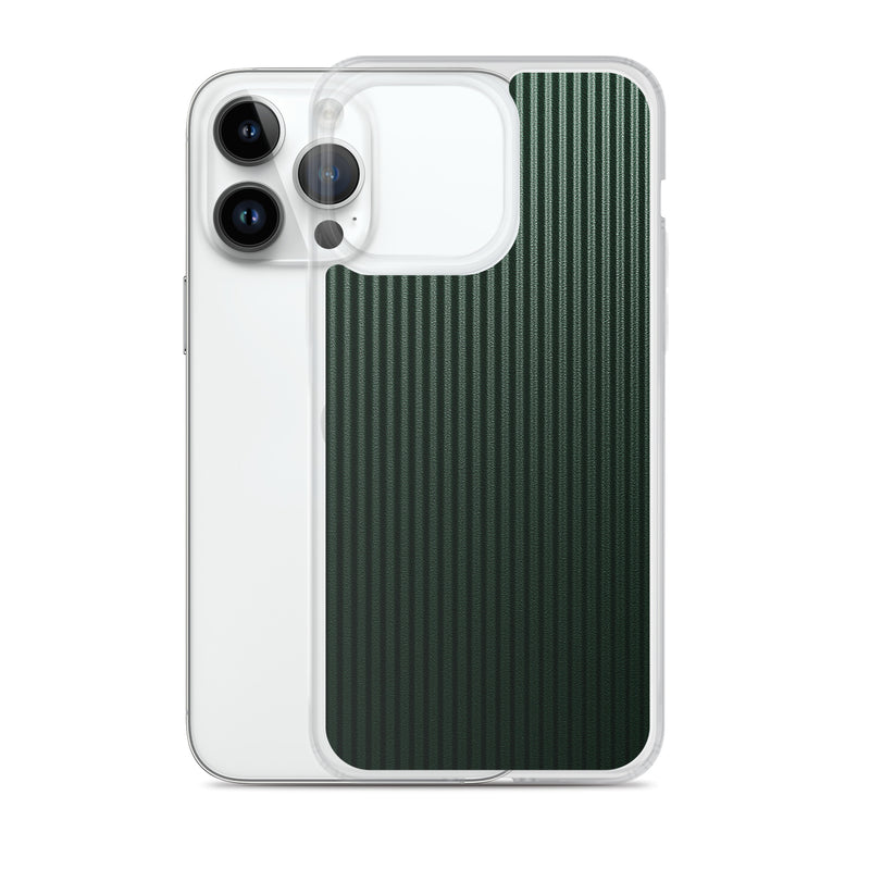 Load image into Gallery viewer, Dark Green Striped Carbon Fiber iPhone Clear Thin Case CREATIVETECH