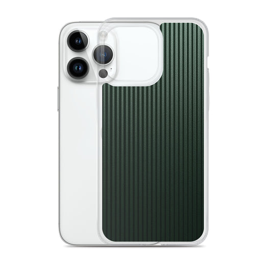 Dark Green Striped Carbon Fiber iPhone Clear Thin Case CREATIVETECH