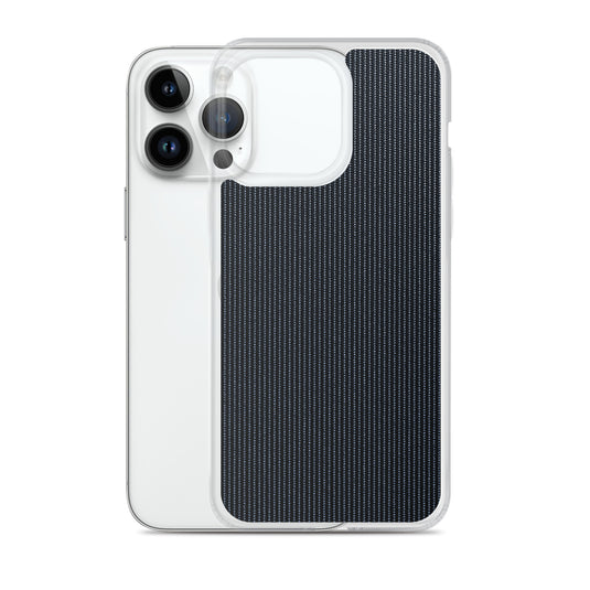 Dark Grey Striped Textile iPhone Clear Thin Case CREATIVETECH