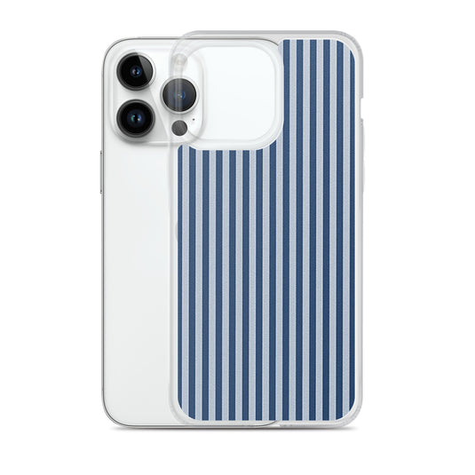 Marine Blue Ribbed iPhone Clear Thin Case CREATIVETECH