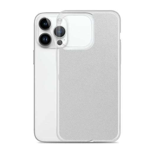 White Leather iPhone Clear Thin Case CREATIVETECH