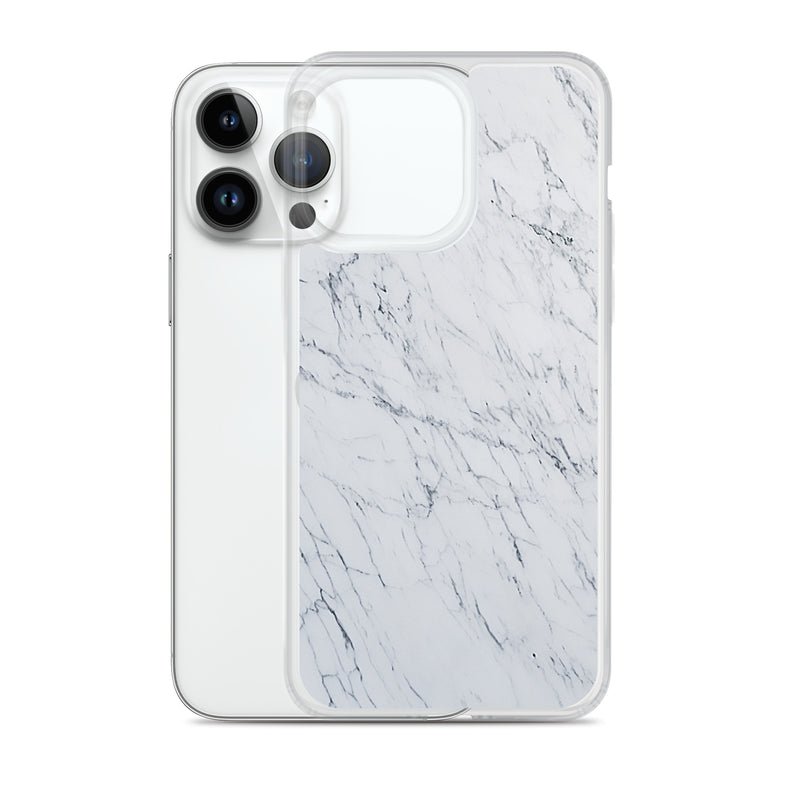 Load image into Gallery viewer, White Marble Stone iPhone Clear Thin Case CREATIVETECH
