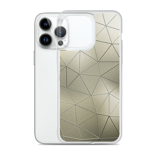 Golden Metal Polygon iPhone Clear Thin Case CREATIVETECH