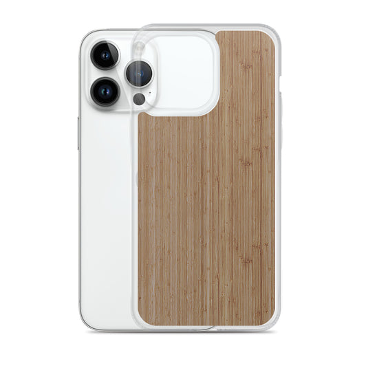 Bamboo Brown Wood iPhone Clear Thin Case CREATIVETECH