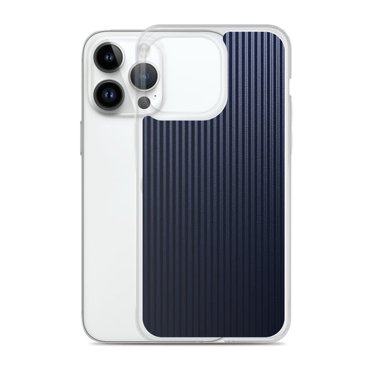 Dark Blue Ribbed Carbon Fiber iPhone Clear Thin Case CREATIVETECH