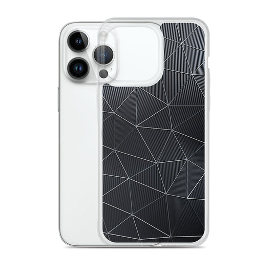 Silver Polygon Carbon Fiber iPhone Clear Thin Case CREATIVETECH