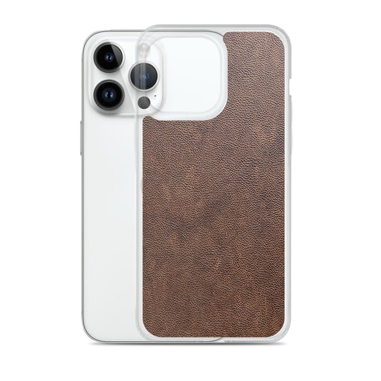 Light Brown Leather iPhone Clear Thin Case CREATIVETECH