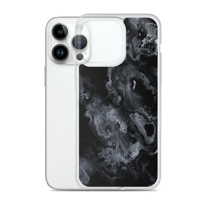 Load image into Gallery viewer, Black Marble Stone iPhone Clear Thin Case CREATIVETECH
