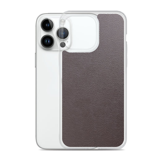 Dark Brown Leather iPhone Clear Thin Case CREATIVETECH