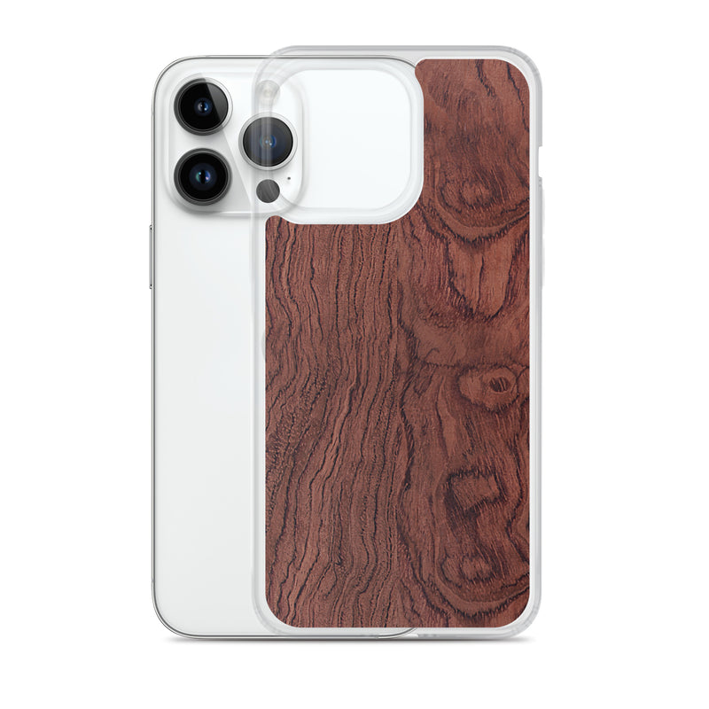 Load image into Gallery viewer, Bubinga Brown Wood iPhone Clear Thin Case CREATIVETECH