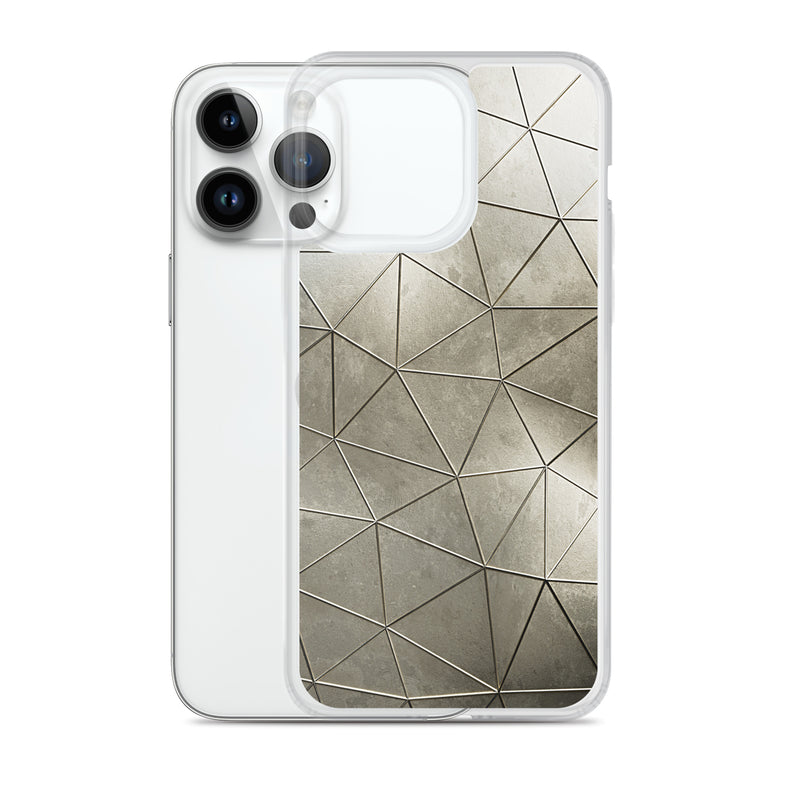 Load image into Gallery viewer, Aged Gold Polygon iPhone Clear Thin Case CREATIVETECH
