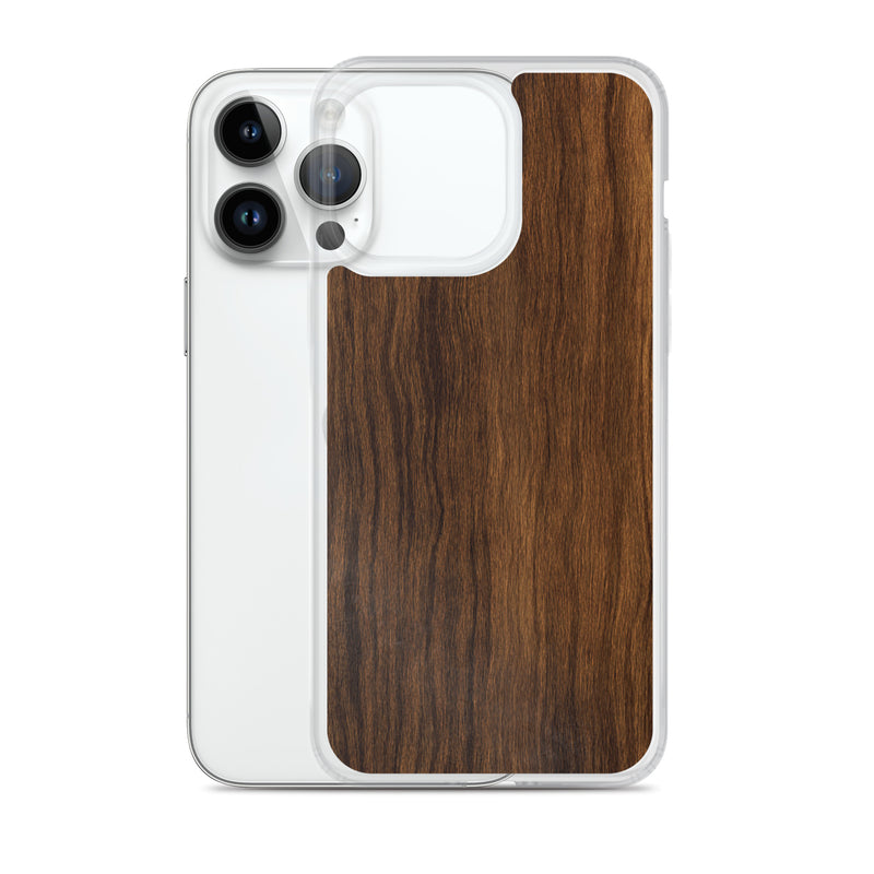 Load image into Gallery viewer, Dark Brown Wood iPhone Clear Thin Case CREATIVETECH
