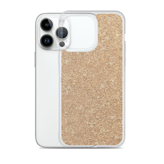 Light Brown Cork Wood iPhone Clear Thin Case CREATIVETECH