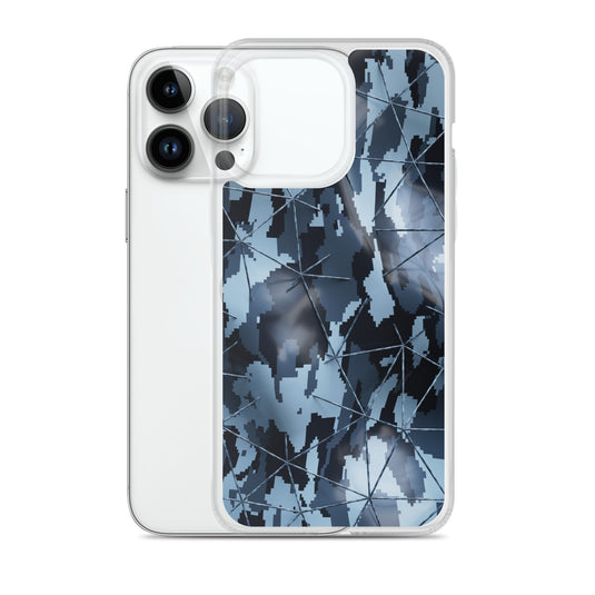 Dark Grey Military Camouflage Tech Polygon iPhone Clear Thin Case CREATIVETECH