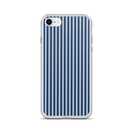 Marine Blue Ribbed iPhone Clear Thin Case CREATIVETECH