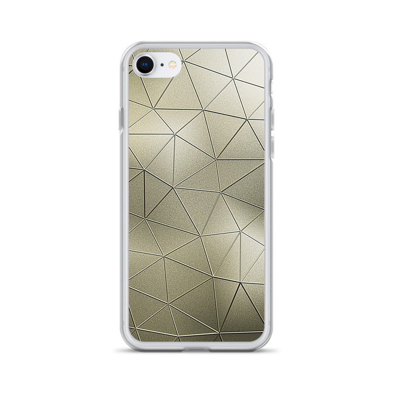 Load image into Gallery viewer, Golden Metal Polygon iPhone Clear Thin Case CREATIVETECH
