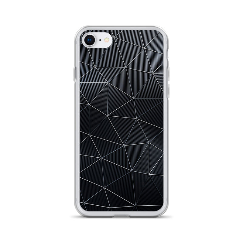 Load image into Gallery viewer, Silver Polygon Carbon Fiber iPhone Clear Thin Case CREATIVETECH
