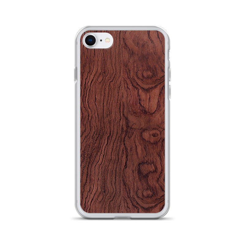 Load image into Gallery viewer, Bubinga Brown Wood iPhone Clear Thin Case CREATIVETECH