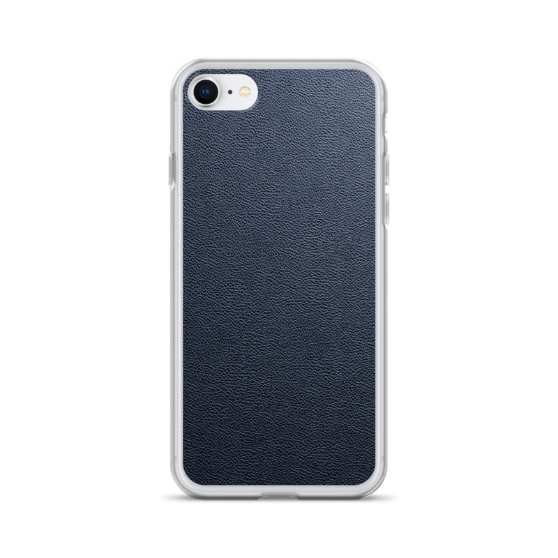 Load image into Gallery viewer, Dark Blue Leather iPhone Clear Thin Case CREATIVETECH
