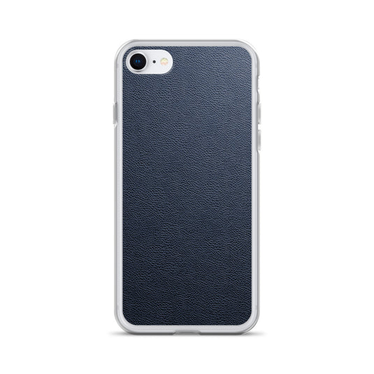 Dark Blue Leather iPhone Clear Thin Case CREATIVETECH