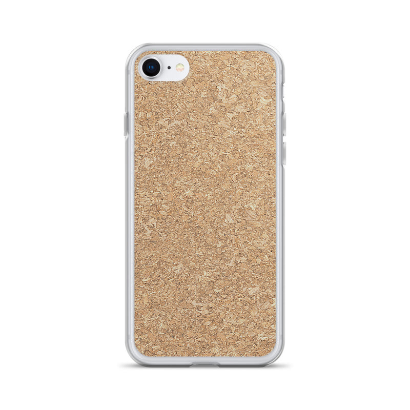 Load image into Gallery viewer, Light Brown Cork Wood iPhone Clear Thin Case CREATIVETECH
