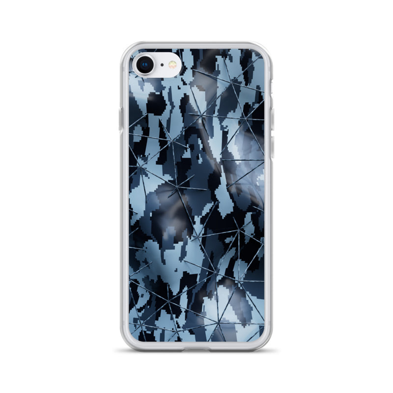 Load image into Gallery viewer, Dark Grey Military Camouflage Tech Polygon iPhone Clear Thin Case CREATIVETECH