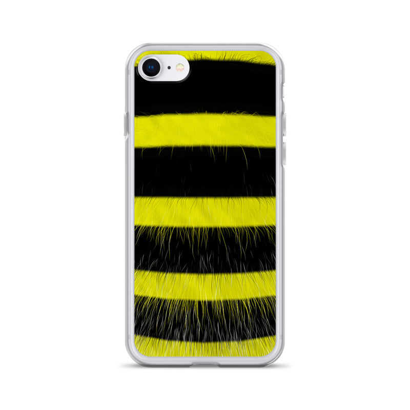 Load image into Gallery viewer, Fluffy Bee Yellow Black iPhone Clear Thin Case CREATIVETECH