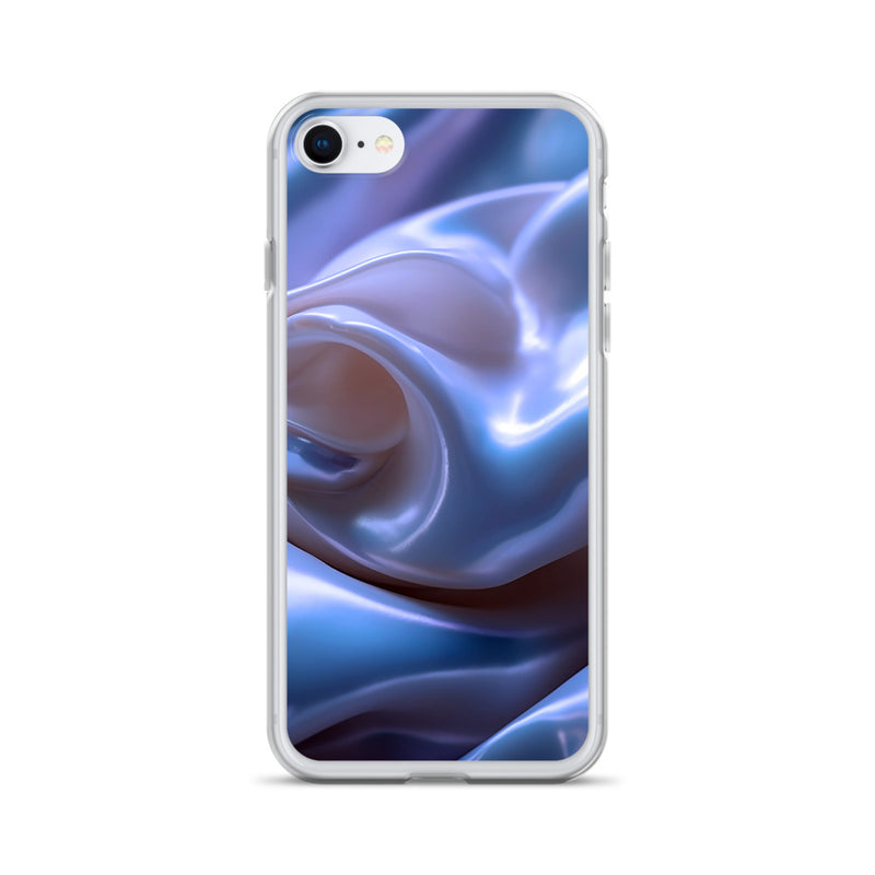 Load image into Gallery viewer, Blue Satin Pearl Cloth iPhone Clear Thin Case CREATIVETECH
