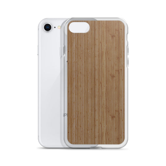 Bamboo Brown Wood iPhone Clear Thin Case CREATIVETECH