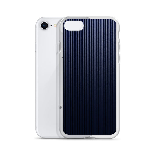 Dark Blue Ribbed Carbon Fiber iPhone Clear Thin Case CREATIVETECH