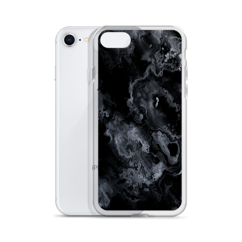 Load image into Gallery viewer, Black Marble Stone iPhone Clear Thin Case CREATIVETECH
