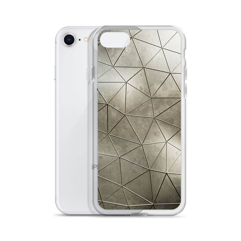 Load image into Gallery viewer, Aged Gold Polygon iPhone Clear Thin Case CREATIVETECH
