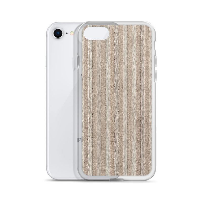 Load image into Gallery viewer, Light Brown Striped Wood iPhone Clear Thin Case CREATIVETECH
