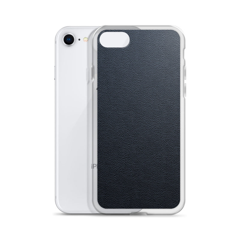 Load image into Gallery viewer, Black Leather iPhone Clear Thin Case CREATIVETECH
