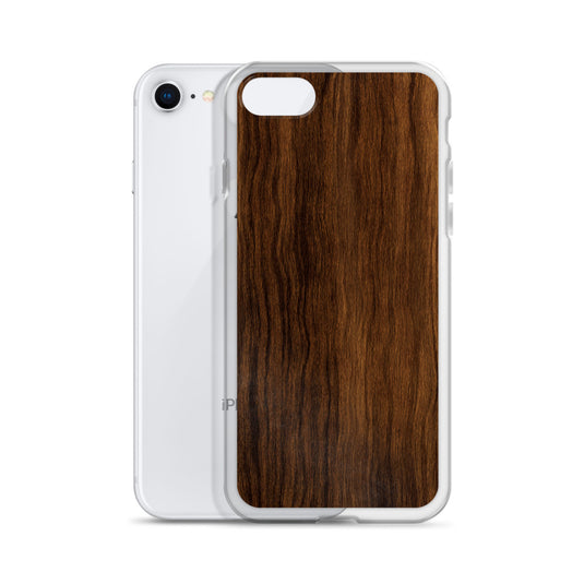 Dark Brown Wood iPhone Clear Thin Case CREATIVETECH