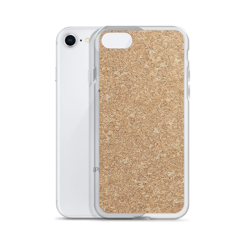 Load image into Gallery viewer, Light Brown Cork Wood iPhone Clear Thin Case CREATIVETECH
