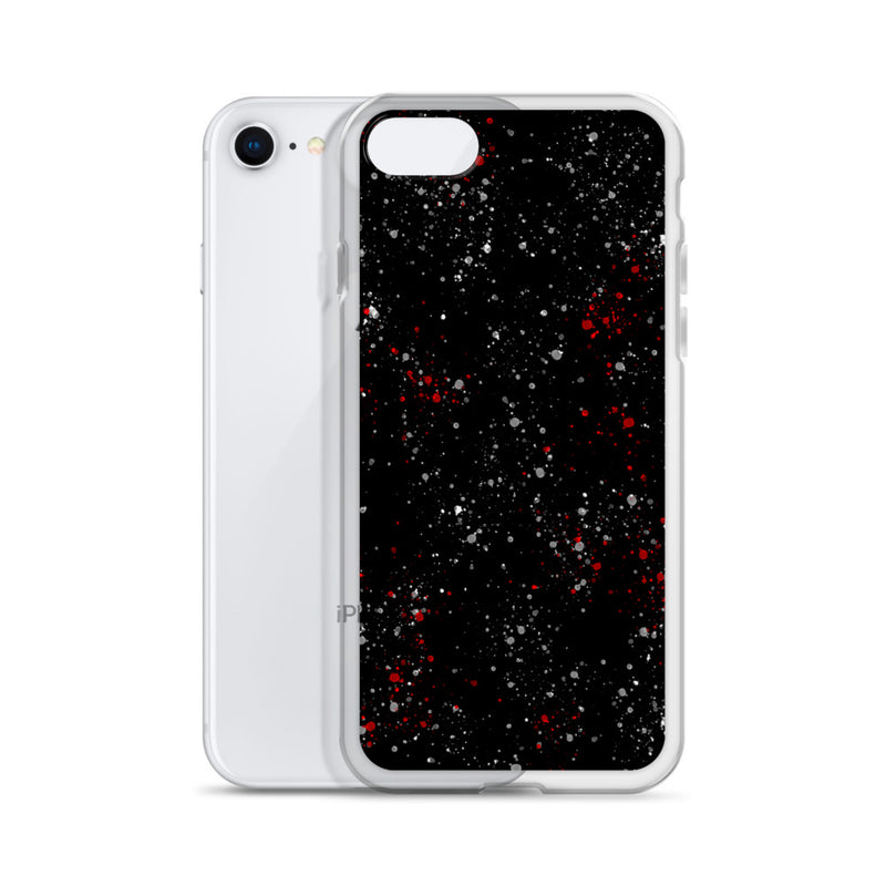 Load image into Gallery viewer, Painted Black White Red iPhone Clear Thin Case CREATIVETECH