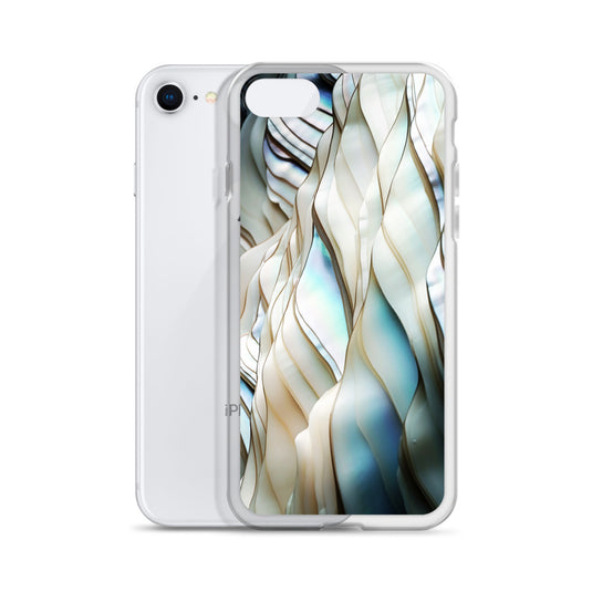 Cream Blue White Pearl iPhone Clear Thin Case CREATIVETECH