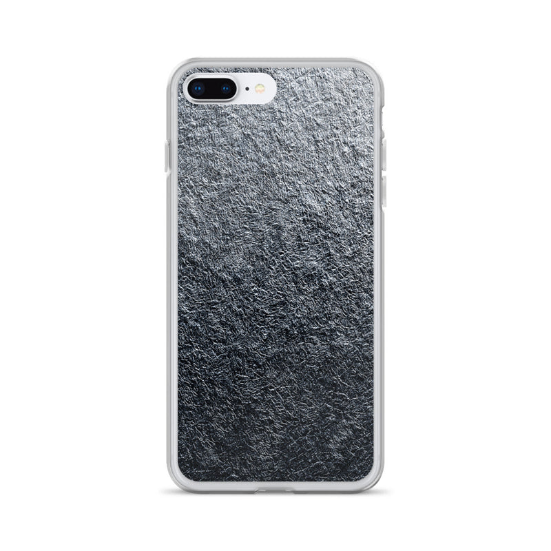 Load image into Gallery viewer, Silver Foil Metal iPhone Clear Thin Case CREATIVETECH
