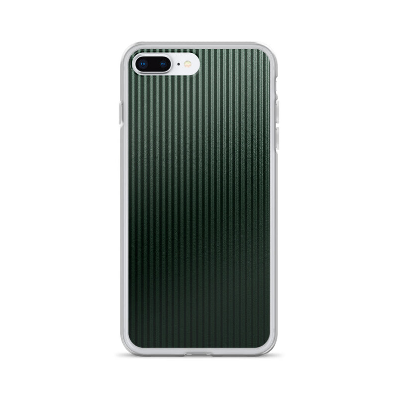 Load image into Gallery viewer, Dark Green Striped Carbon Fiber iPhone Clear Thin Case CREATIVETECH