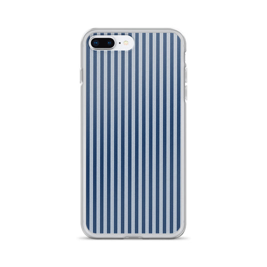 Marine Blue Ribbed iPhone Clear Thin Case CREATIVETECH